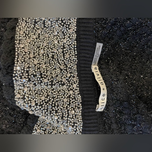 Alice+Olivia Akira Embellished Textured Knit Crop Cardigan - Picture 5 of 6